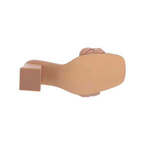 MADDEN GIRL Womens Beige Gracy Square Toe Block Heel Slip On Heeled Sandal 8.5 M - Picture 4 of 5